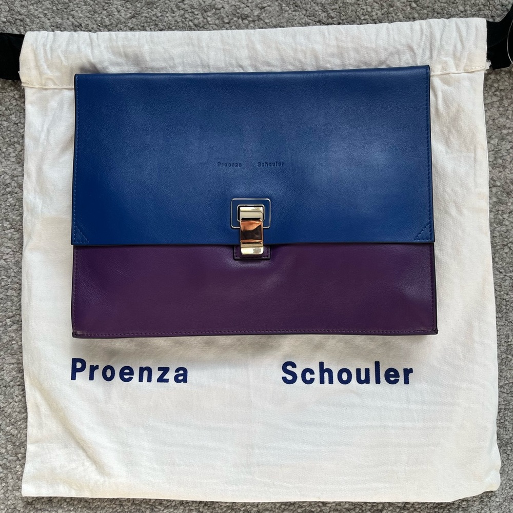 Proenza Schouler Leather Clutch - Purple & Blue